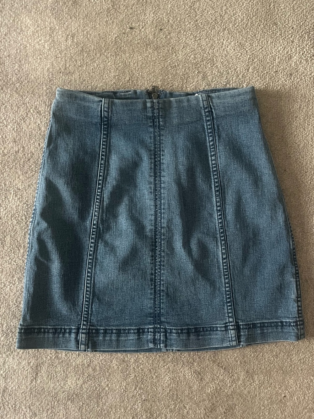 Free People Light Wash Denim Women's Mini Skirt